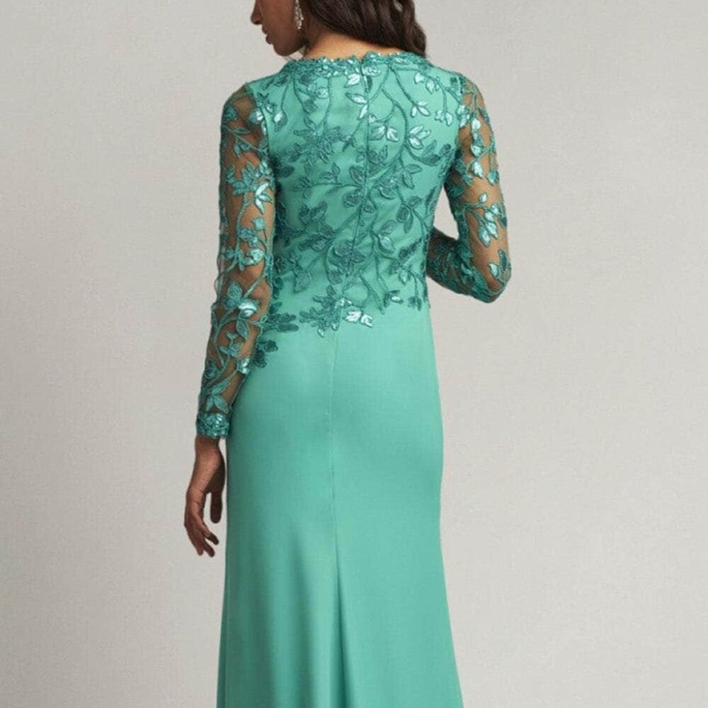 Tadashi Shoji Size 14 Caribbean Green Gown NEW with tags - Picture 3 of 8